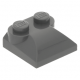 LEGO kocka 2x2 tetején kettő bütyökkel és ívelt résszel, sötétszürke (47457)